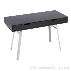 Modern black desk with drawers